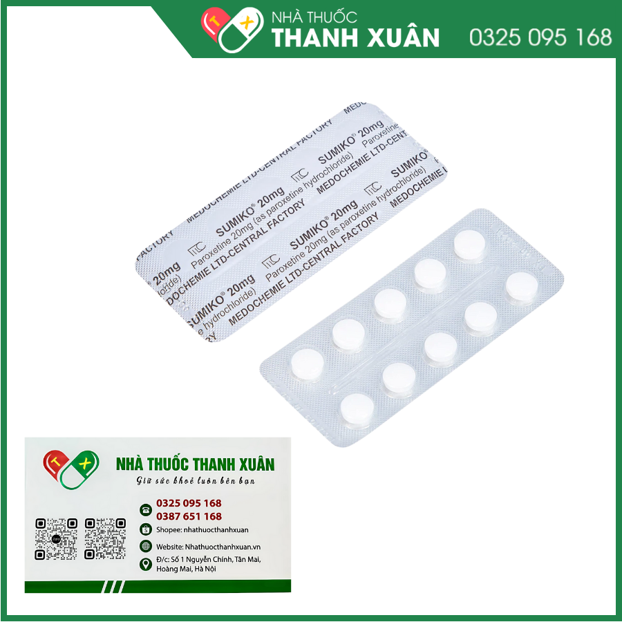 Sumiko 20mg điều trị bệnh trầm cảm nặng và rối loạn lo âu